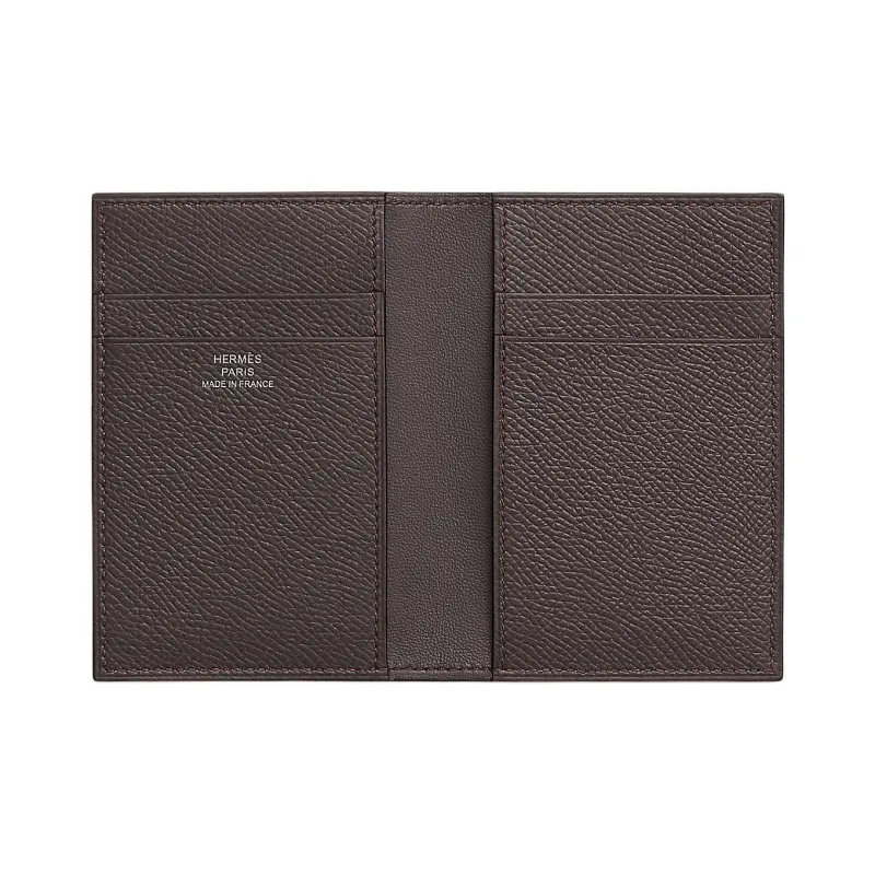 HERMES MC² Euclide Epsom Calfskin Card Holder Men's 46 Ebony Wood Color-1