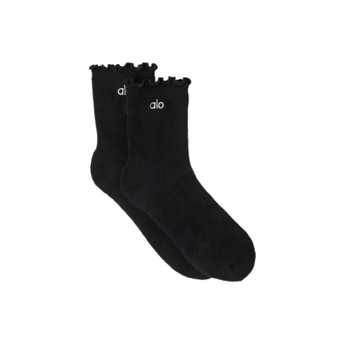 Alo Yoga Lettuce Edge Sock Mid Calf Socks Women's 2 Pack