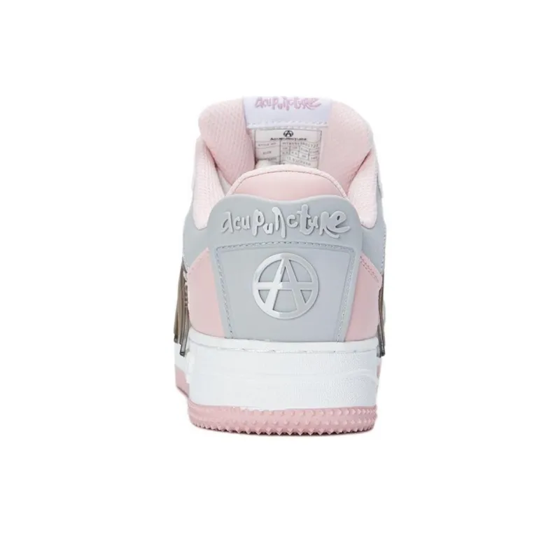 Acupuncture LOLA SNEAK Low-Top Skateboard Shoes Women's White Pink-3