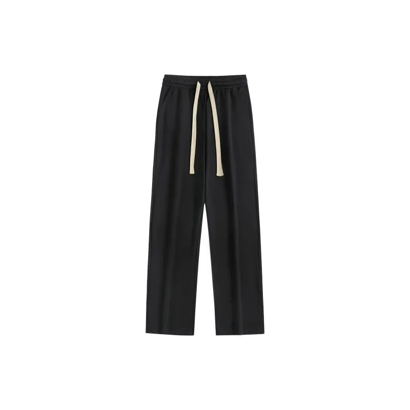 GWAF Classic Basic Solid Color Versatile Minimalist Style Drawstring Lace Up Casual Straight Fit Pants Unisex-7