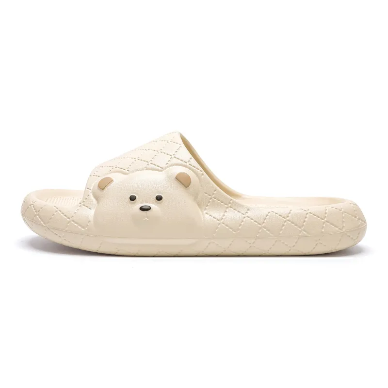 Soft Soft And Cute Round Tip Bear Slippers Summer Home Squashy And Bouncy Feeling Slippers-1