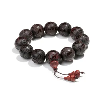PUTUOSHANWENCHUANG Small Leaf Red Sandalwood Bracelets Unisex