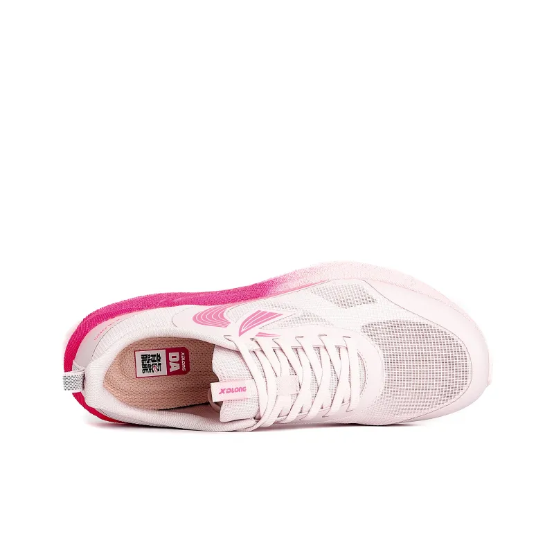 XIDELONG Slip Resistant Full Coverage Breathable Low Top Carbon Plate Sprint Running Shoes Women's Peach Pink-2