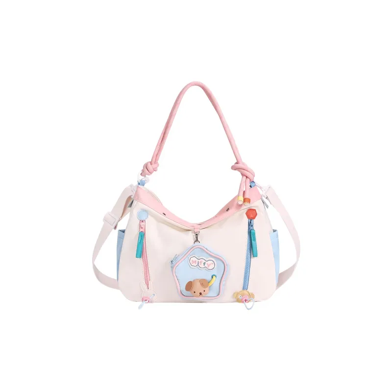Miffy Fabric Shoulder Bag Women's Khaki/powder Blue-9
