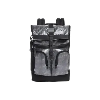 TUMI Nylon Fabric Backpack Unisex Black White