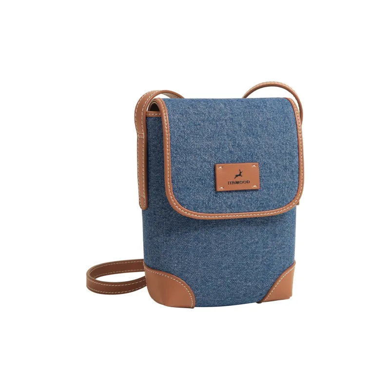 Miao Di Denim Shoulder Bag, Crossbody Bag Regular Women's Denim Blue-1