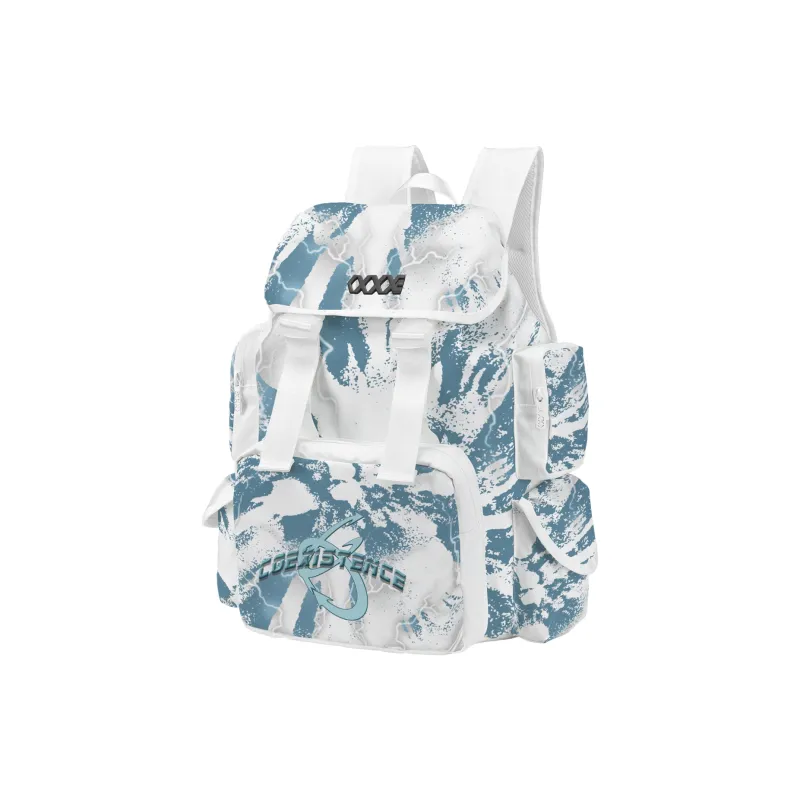 COEXISTENCE Polyester Commute Travel Versatile Backpacks Large Size Unisex White-22