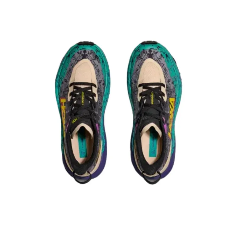 HOKA ONE ONE Speedgoat 6 Lightweight Low Top Running Shoes Women's Black Green Purple-3