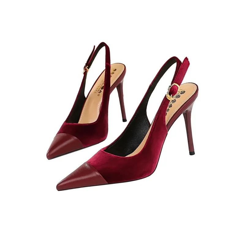 QITUMAUL Slim Heel High Heels 9.5cm Women's-5