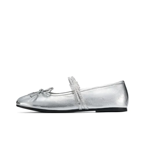 GG CC Flat Mary Jane Shoes Ballet Unlined Shoes 1cm Women's