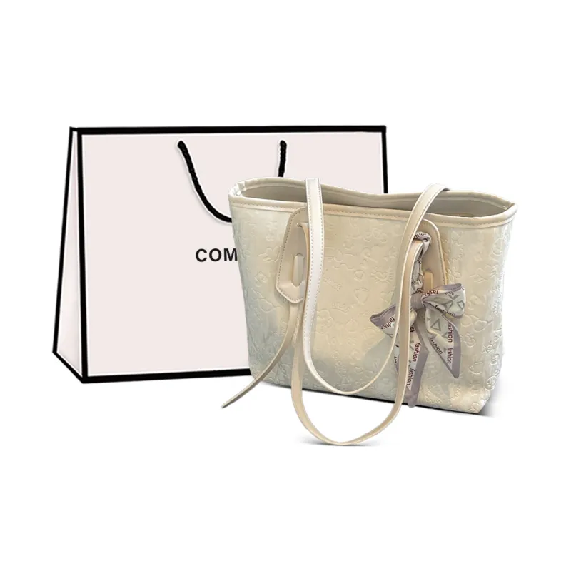 COMELY Cow Leather Tote Bag, Shopping Bag, Shoulder Bag Regular Women's Ecru-0