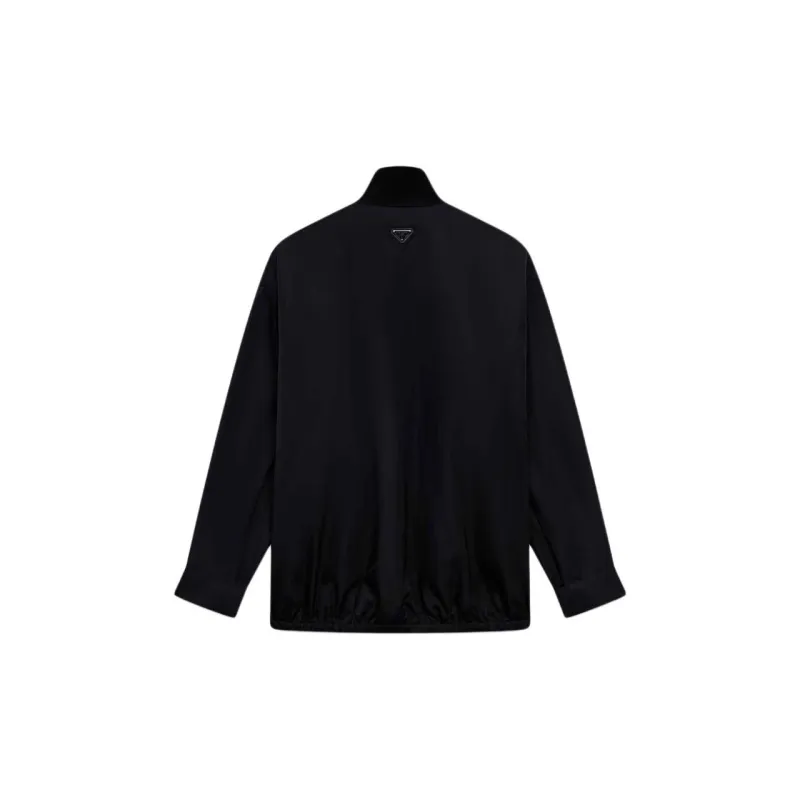 PRADA Triangle Logo Zipped Oversized Jacket-1