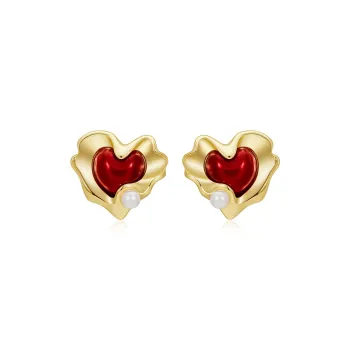 HMZ S925 Silver Stud Earrings Women's