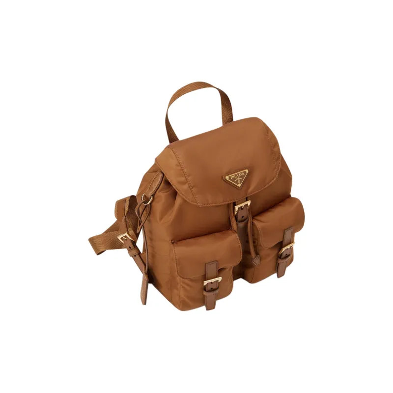 PRADA Re Edition Blended Material Backpack Trumpets Women's Brown-3