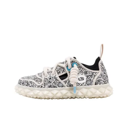 OETZI Cork Insole Collection Slip Resistant Low Top Casual Shoes Unisex White Gray