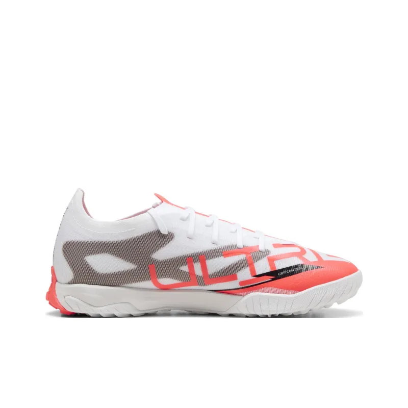 PUMA Ultra 5 TT Rubber Broken Studs Anti-Slip Wear-Resistant Soccer Shoes Unisex White Black Red-1