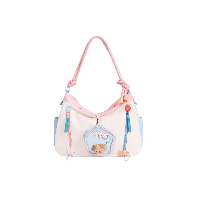 Miffy Fabric Shoulder Bag Women's Khaki/powder Blue-10