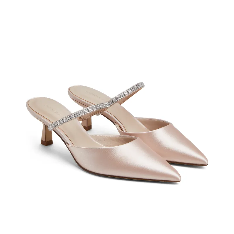 CHARLES&KEITH Composite Sole Closed Toe Slippers 6cm Women's-9