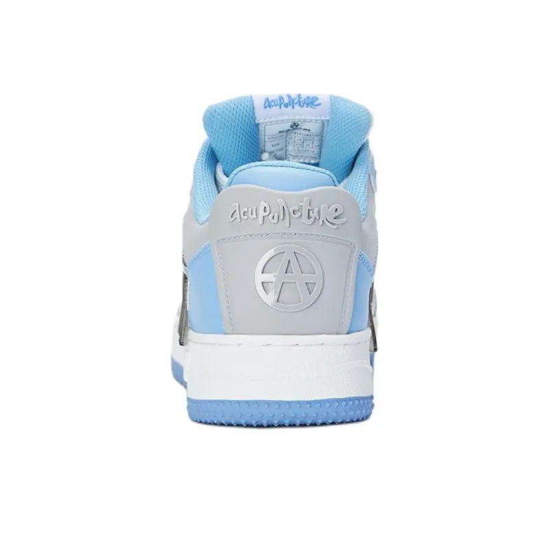 Acupuncture LOLA SNEAK Low-Top Skateboard Shoes Unisex White Blue-3