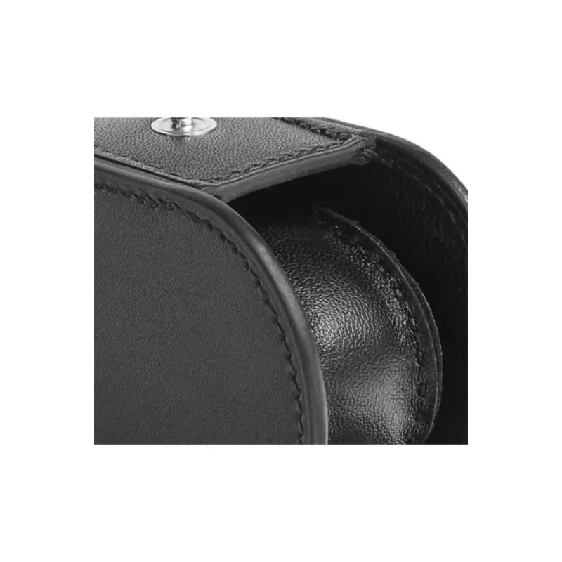 HERMES Tadelakt Calfskin Wrist Watch Storage Bag Medium Size Unisex 89 Noir Black-2