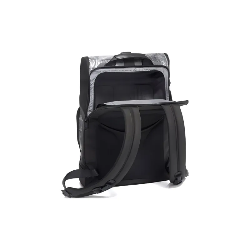 TUMI Nylon Fabric Backpack Unisex Black White-3
