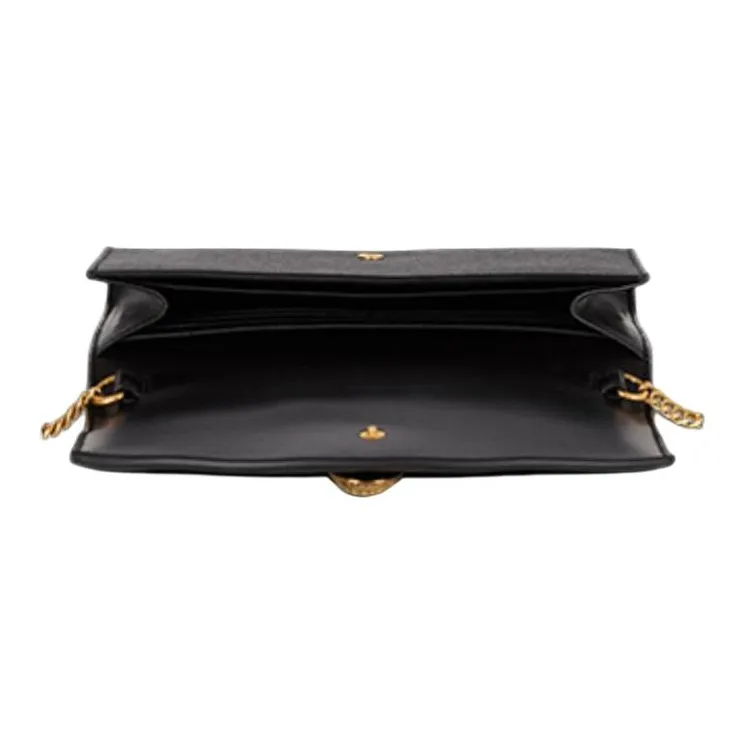 BALMAIN Grained Calfskin Clutch Women's Black-3