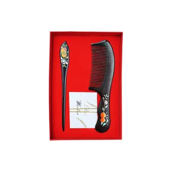 XIBI Trendy Black Sandalwood Comb Hairpin Comb For Women's Massage Head