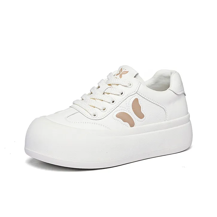 Golden Silk Rabbit Anti Slip And Wear Resistant Height Increasing Low Top Skateboard Shoes Women's-0