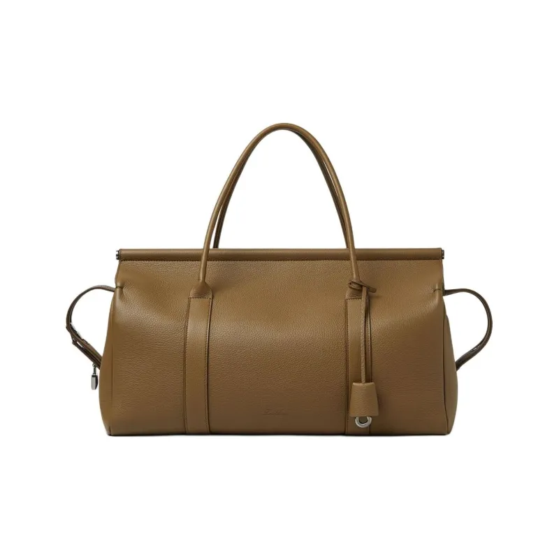 Loro Piana Cow Leather Shoulder Bag Crossbody Bag Handbag Women's Salted Caper Color-0