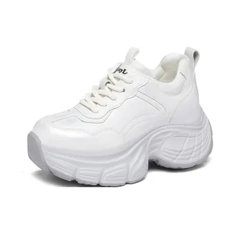 Golden Silk Rabbit Wear Resistant Height Increasing Low Top Chunky Sneakers Women's