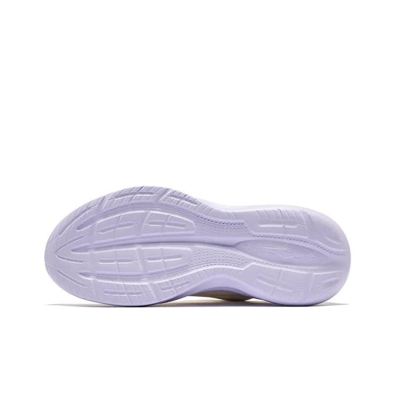 Erke Cushioning Breathable Rebound Low Top Casual Running Shoes Women's Pale Lilac With Microcrystalline White-4