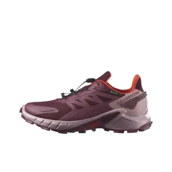 SALOMON Supercross 4 Cushioning Slip Resistant Low Top Running Shoes Women's Burgundy