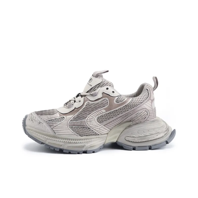 TOM TAILOR Soft Gray Trendy Running Shoes Low Top Chunky Sneakers Women's-0