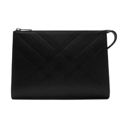 Burberry Calfskin Storage Bag Unisex Black