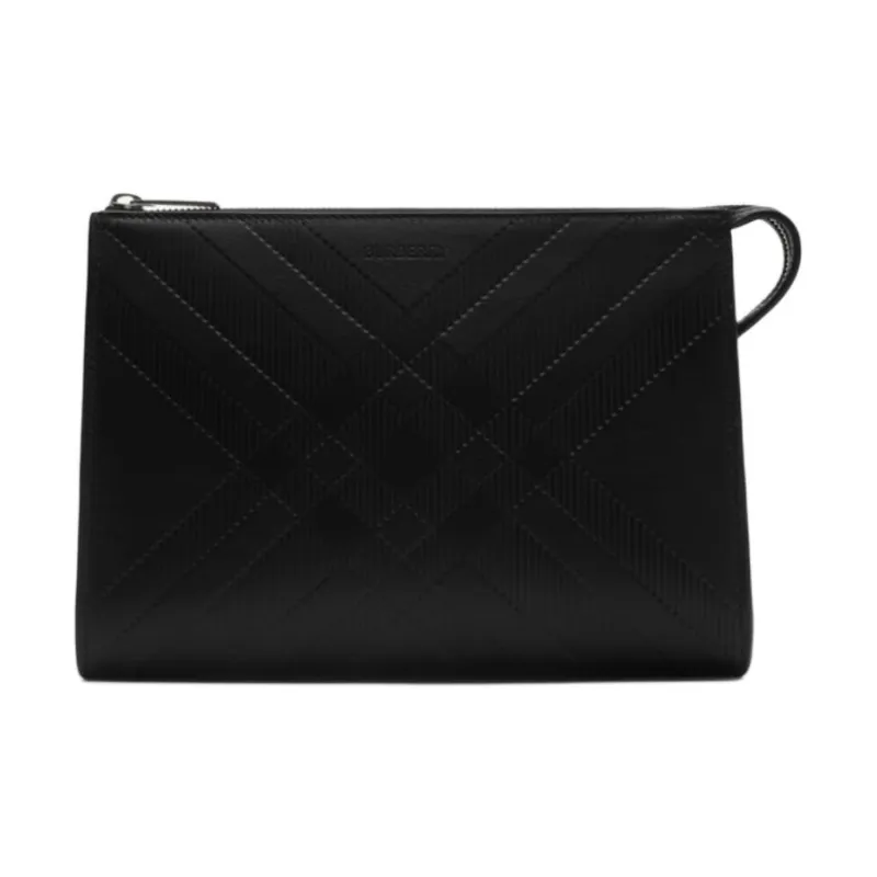 Burberry Calfskin Storage Bag Unisex Black-0