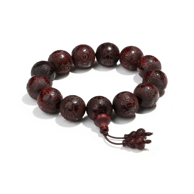 PUTUOSHANWENCHUANG Rosewood Bracelets Unisex-2