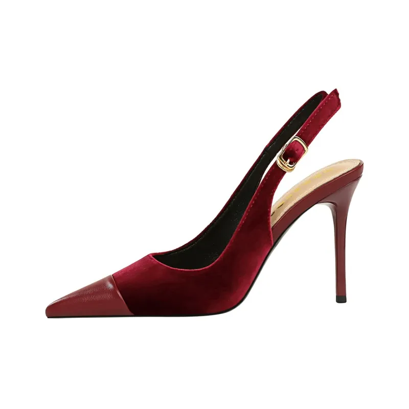 QITUMAUL Slim Heel High Heels 9.5cm Women's-3