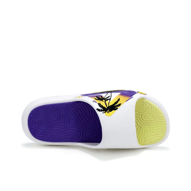 PEAK State Pole Slip Resistant Abrasion Resistant Cushioning Slide Slippers Unisex White Yellow Purple-3
