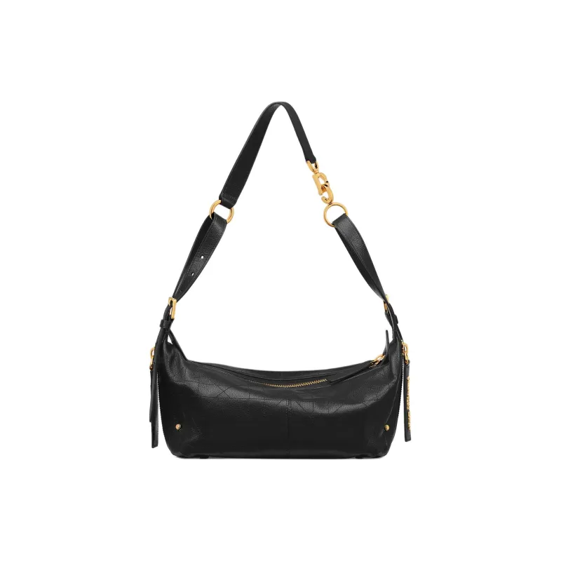 DIOR Goatskin Shoulder Bag Trumpets Women's Black-2