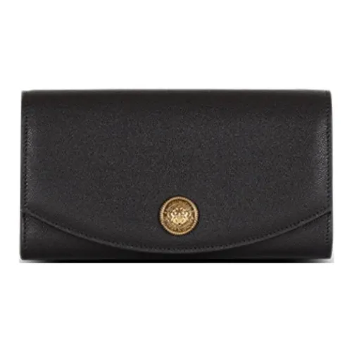 BALMAIN Grained Calfskin Clutch Women's Black