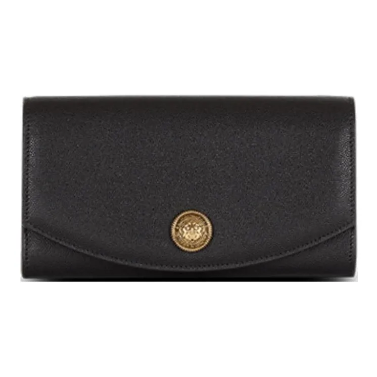 BALMAIN Grained Calfskin Clutch Women's Black-0