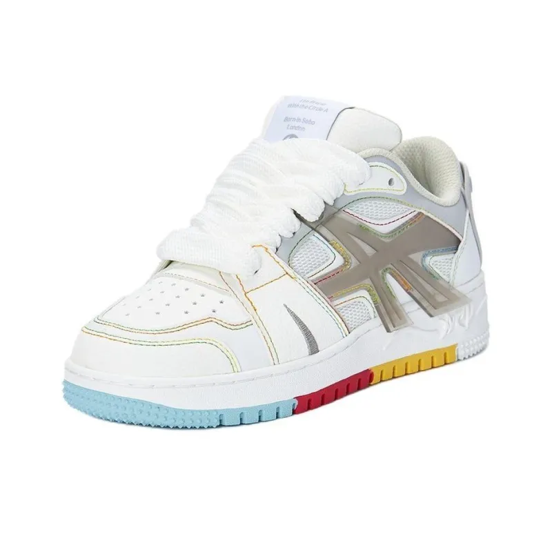 Acupuncture LOLA SNEAK Slip-Resistant Low-Top Skateboard Shoes Unisex White-1