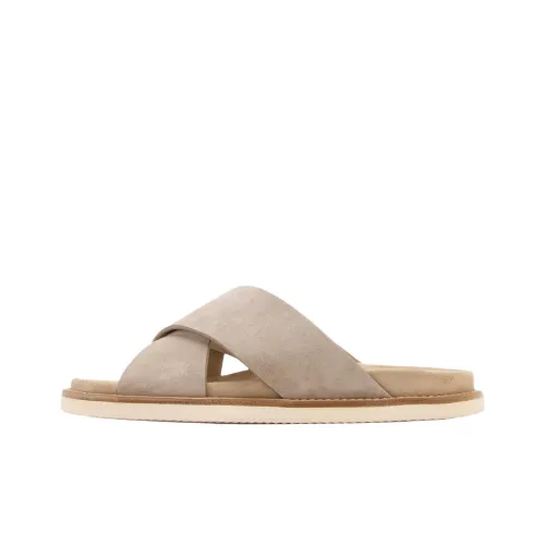 Brunello Cucinelli Slide Slippers Men's Beige