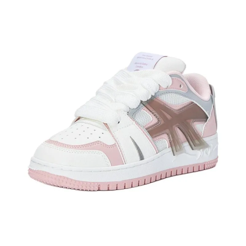 Acupuncture LOLA SNEAK Low-Top Skateboard Shoes Women's White Pink-1