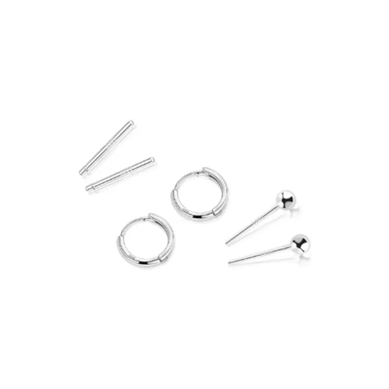 COPI S999 Fine Silver Stud Earrings Unisex-4