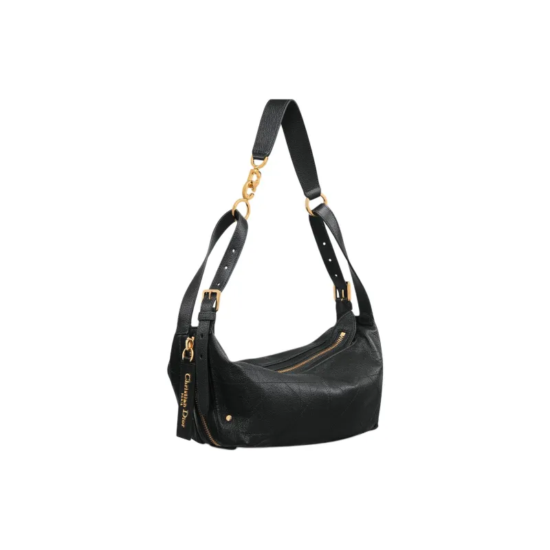 DIOR Goatskin Shoulder Bag Trumpets Women's Black-1