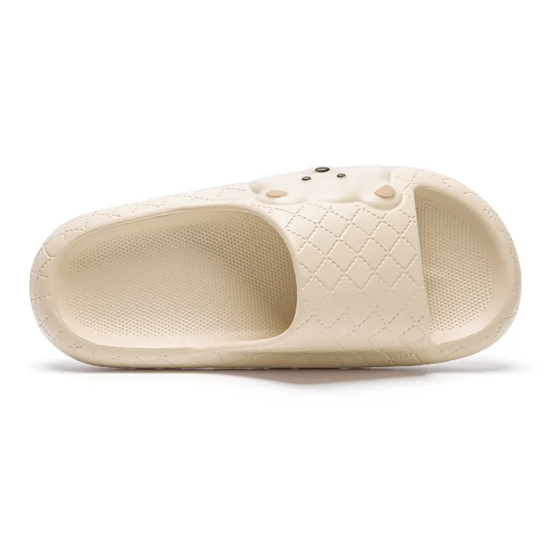 Soft Soft And Cute Round Tip Bear Slippers Summer Home Squashy And Bouncy Feeling Slippers-2
