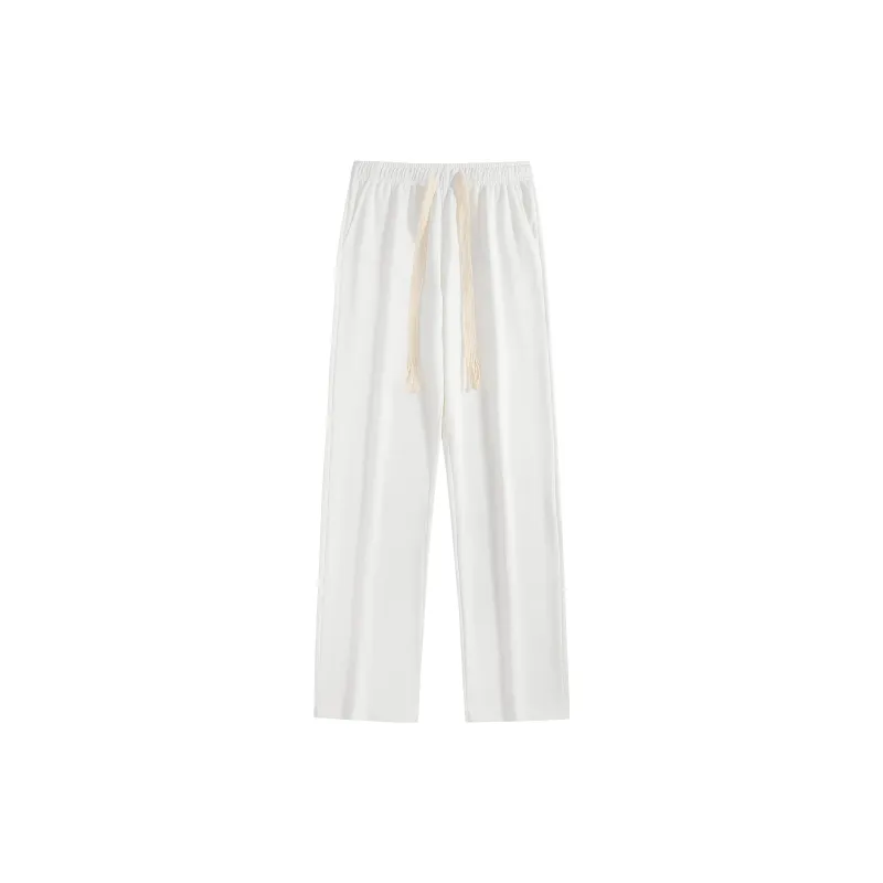 GWAF Classic Basic Solid Color Versatile Minimalist Style Drawstring Lace Up Casual Straight Fit Pants Unisex-9