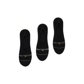 EMPORIO ARMANI FW24 No Show Socks Men's 3 Pack Black