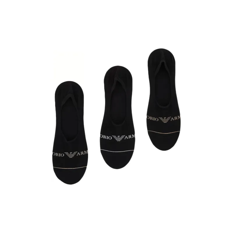 EMPORIO ARMANI FW24 No Show Socks Men's 3 Pack Black-0